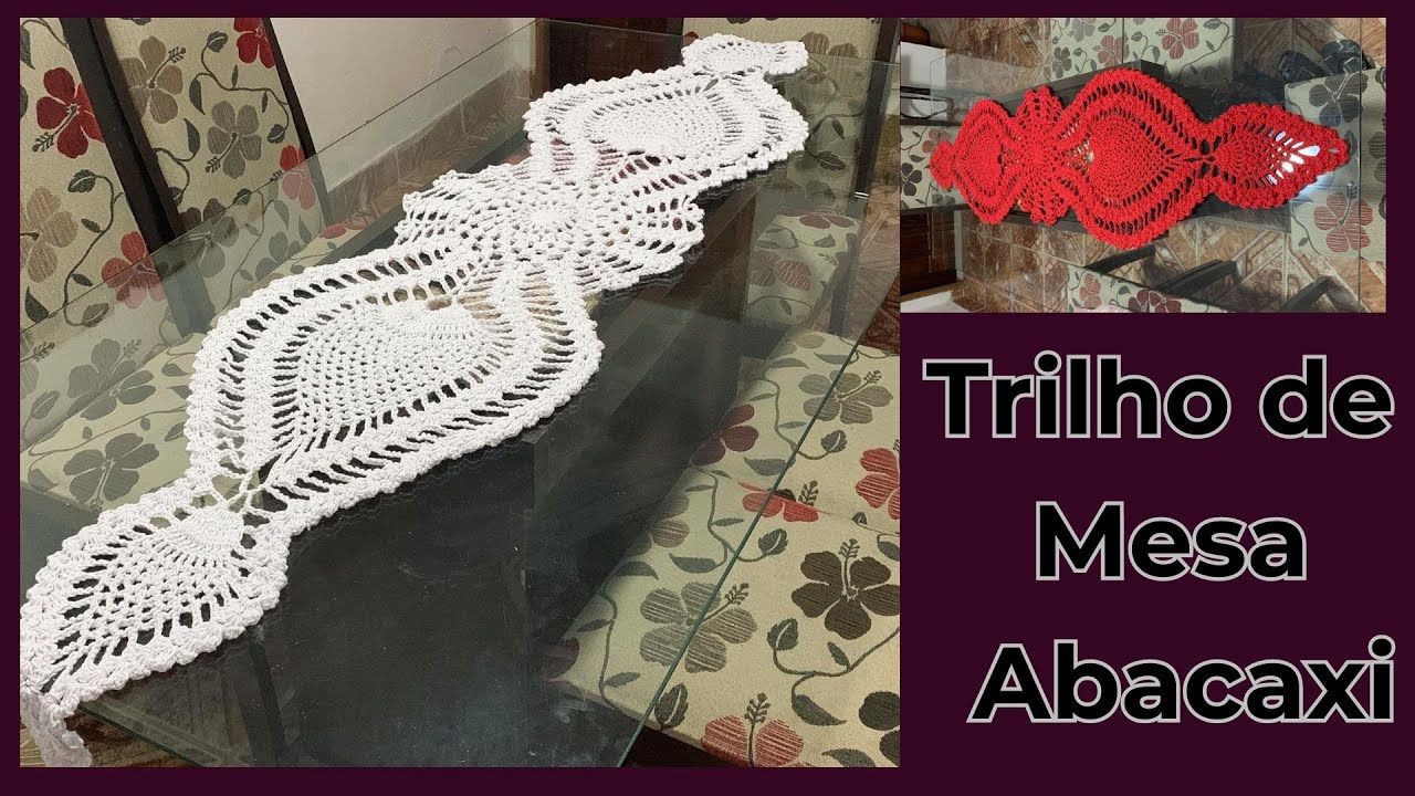 Trilho de Mesa Abacaxi em crochê