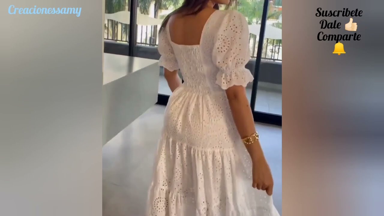 😍😍👗 hermoso vestido en ojalillo,hoja 🌿 rota tutorial paso a paso.patron(1parte)