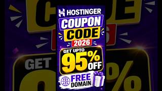 Hostinger Coupon Code 2026 | Hostinger Promo Codes 2026 | Get free Domain #hostingdiscount