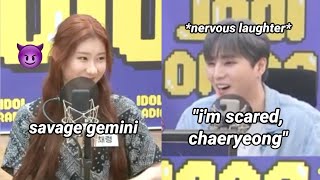 Chaeryeong making people tremble with fear