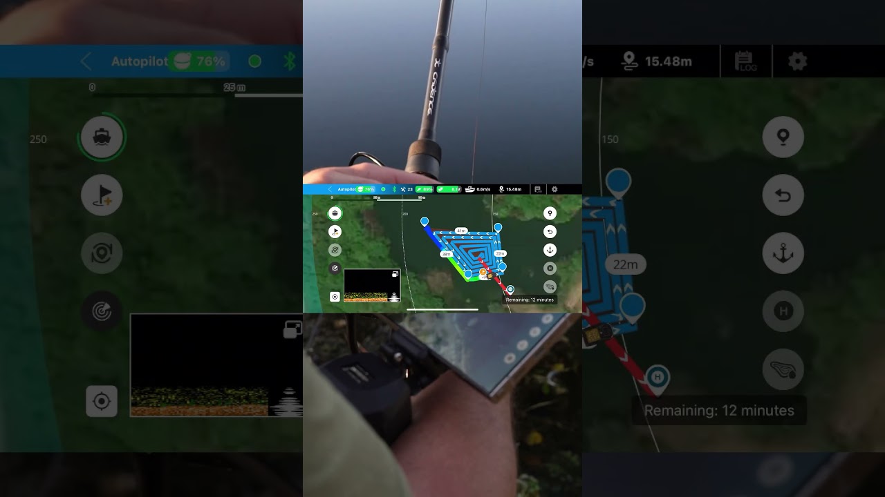 Only CatchX Mini GPS Bait Boat + Hydrobat Sonar can do this! 🚤🐟