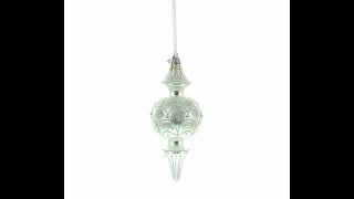 Snowy Pearl Double-Ended Finial Drop Gl Christmas Ornament Rrr-0042