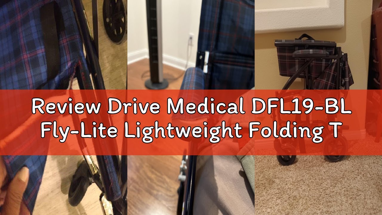 Review Drive Medical DFL19-BL Fly-Lite Lightweight Folding Transport Wheelchair with Swing-Away Foot