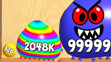 BLOB MERGE 3D 🎯 2048 Combine Balls (Full Gameplay) 🧩 Satisfying Math Games [From 256Qa to 4Sx]