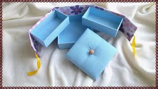 DIY カルトナージュの小物収納ボックス| Secret Jewelry organizer using cardboard