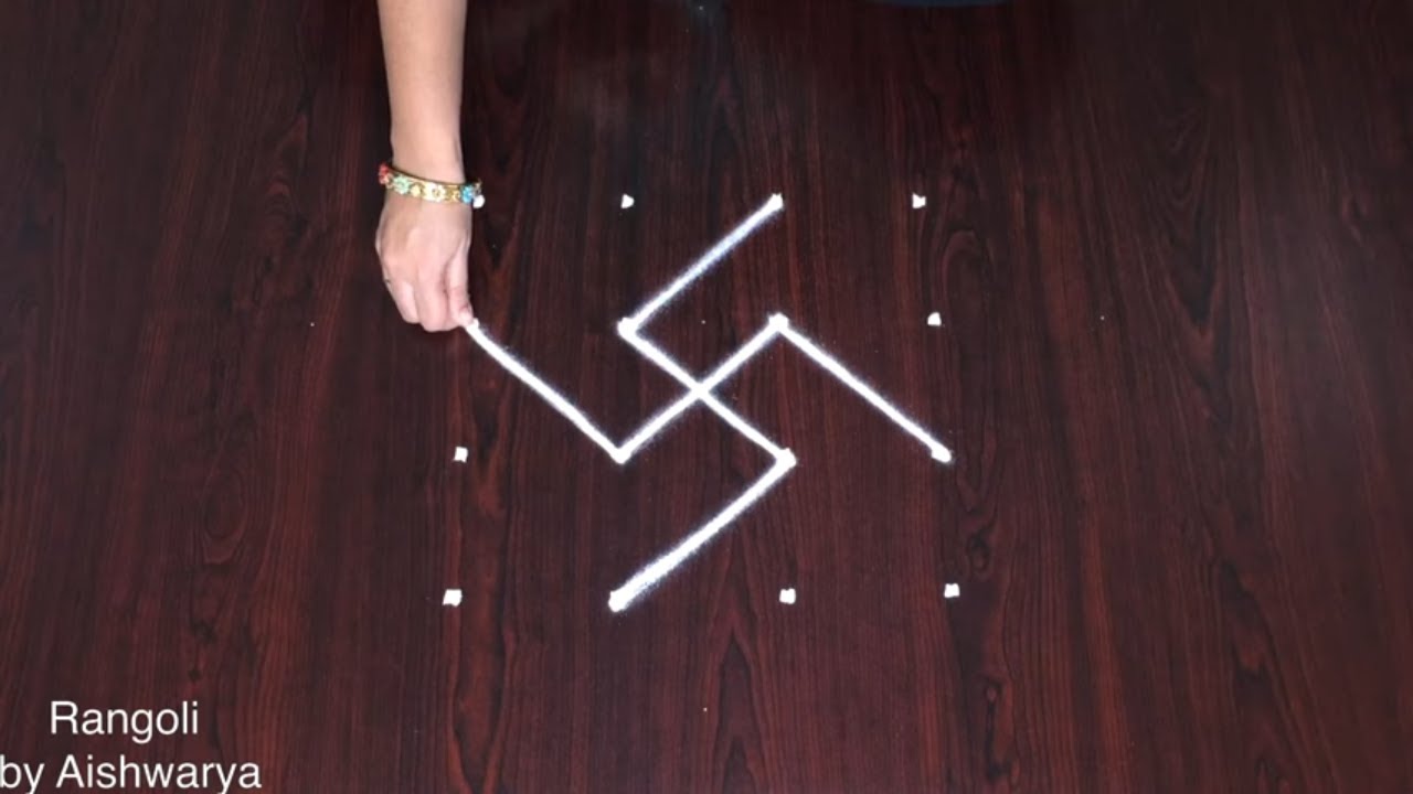 Simple Rangoli Kolam For Beginners