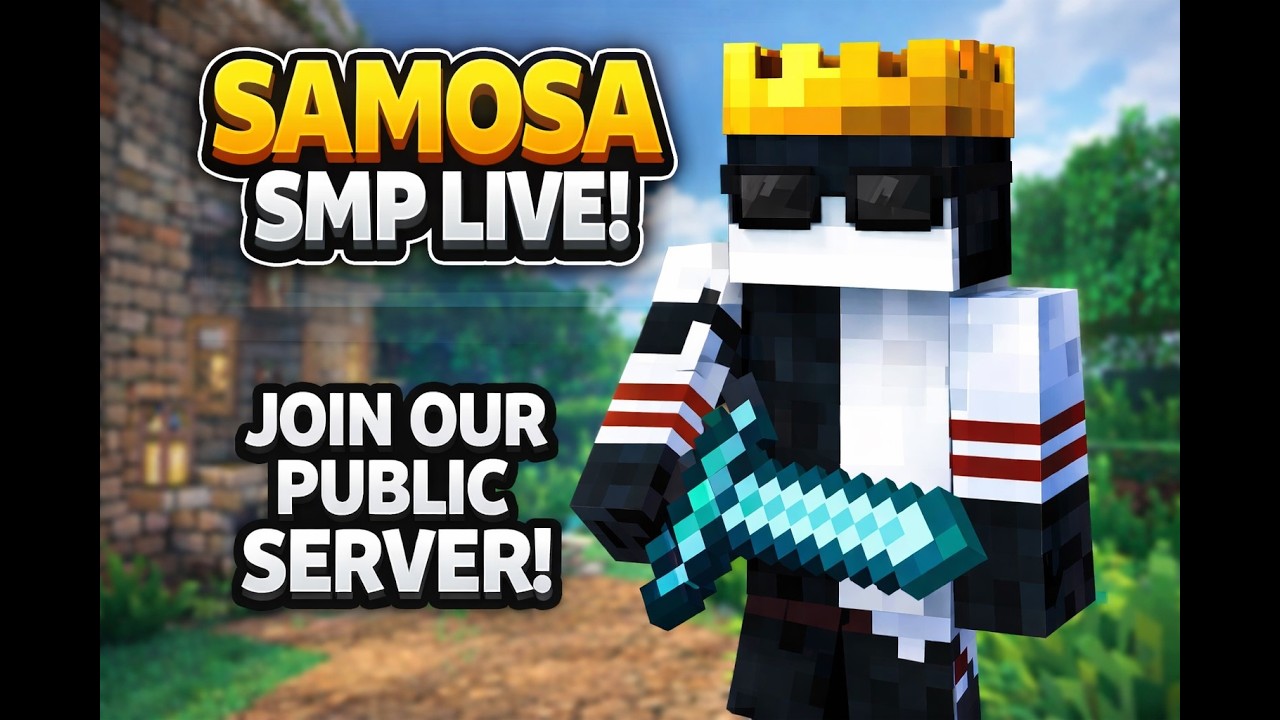 SAMOSA SMP LIVE 🔴 Day-2 | Public Server Join Now | Minecraft Survival ...
