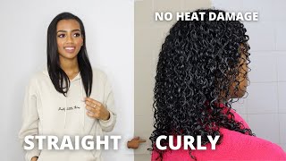 STRAIGHT TO CURLY ROUTINE: No Heat Damage!