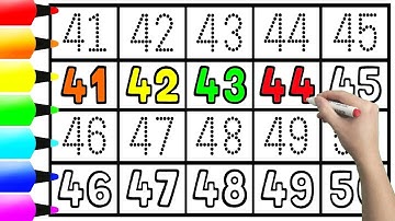 123 Coloring Page| Write and Paint Numbers 41 to 50 Easy | Learn Colors Names #Numbers