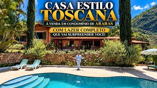 A home with Tuscan charm and resort-style leisure in Araras!