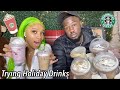 trying OUR subscribers FAVORITE Starbucks HOLIDAY DRINKS! | vlogmas day 3