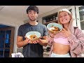 SHE FAKE TANNED ME & WE COOKED A HEALTHY CURRY!!