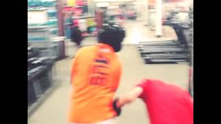Jude and Ethan boxing in Dicks store