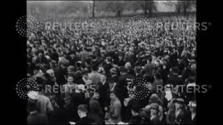 1935 ROYAL: King George and Queen Mary Jubilee: Hyde Park thanksgiving service