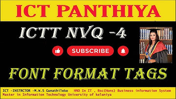 WEB DESIGN IN SINHALA PART 03   FONT FORMAT TAGS- ICT Panthiya