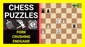 Chess Puzzles to Practice. Themes: Fork, Crushing, Endgame. Learn Chess