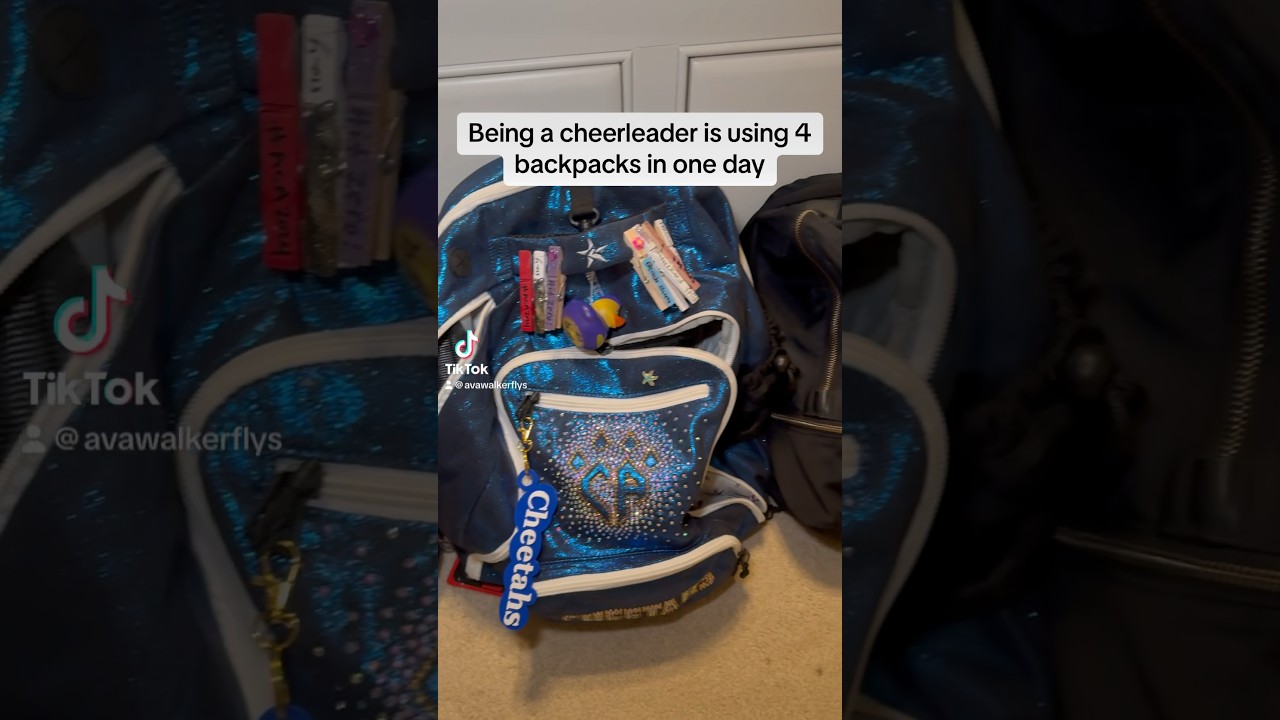 Cheerleaders have so many backpacks 