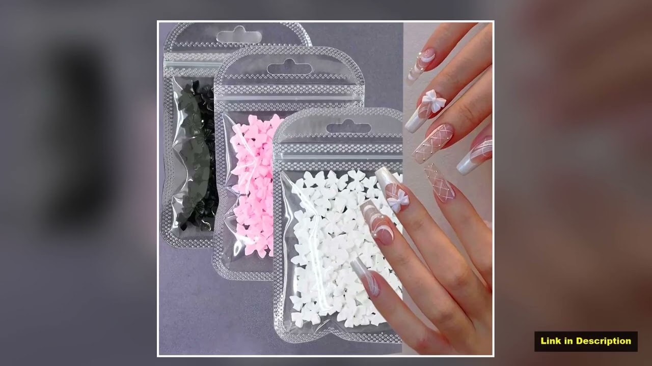50100pcs Pink White Kawaii Bow Nail Charm 3D Resin Bowknot Flatback Nail Gems 810mm Nail Art