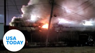 WATCH: Flames engulf passenger train in Pennsylvania | USA TODAY