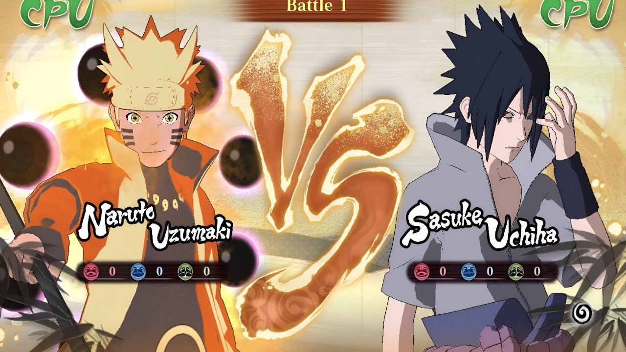 Naruto Full Tailed Beast Mode 🦊 vs Sasuke Rinnegan CPU vs CPU Epic Battle | Ninja Storm Connections
