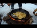 Жарим мясо с картошкой в казане ( Псковская область, Новосокольнический район)