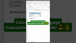 Calculate mortgage calculation in Excel! #excel #exceltips #exceltricks #spreadsheet