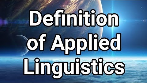Definition of Applied Linguistics. Urdu /English
