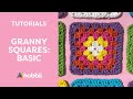 Hobbii granny squares tutorial  free crochet pattern basic