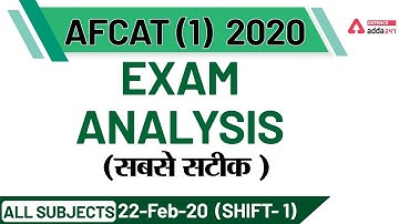 🔴 AFCAT 1 2020 - Exam Analysis & Paper Review - Defence Adda247