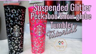 Suspended Glitter Peekaboo Snowglobe Tumbler Tutorial | Elmers Magical Liquid