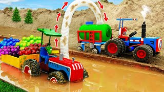 Diy tractor making mini Mud Tank Suction Machine | diy Wheel Rescues Tractor Stuck in Mud | HP Mini