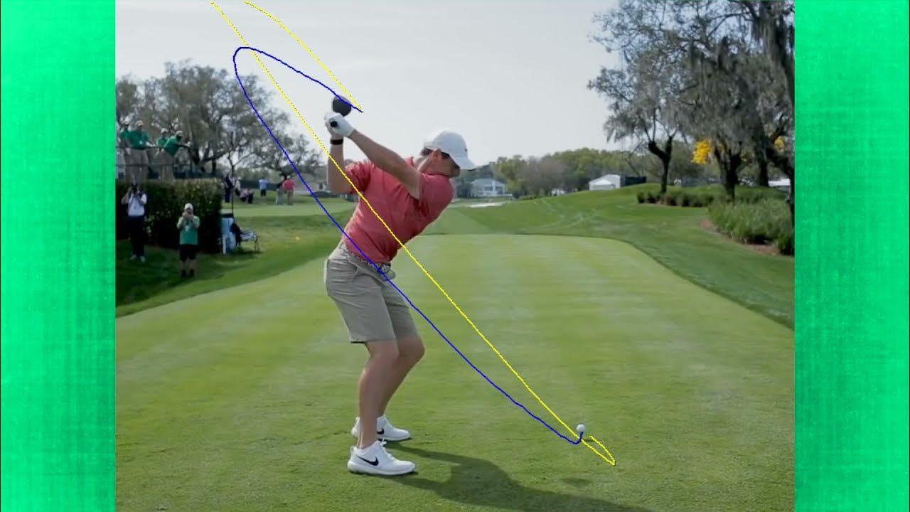 Slo Mo Golf Swing Down The Line Rory McIlroy Golf Swing - Face On / Down Line View - Slow Motion Study