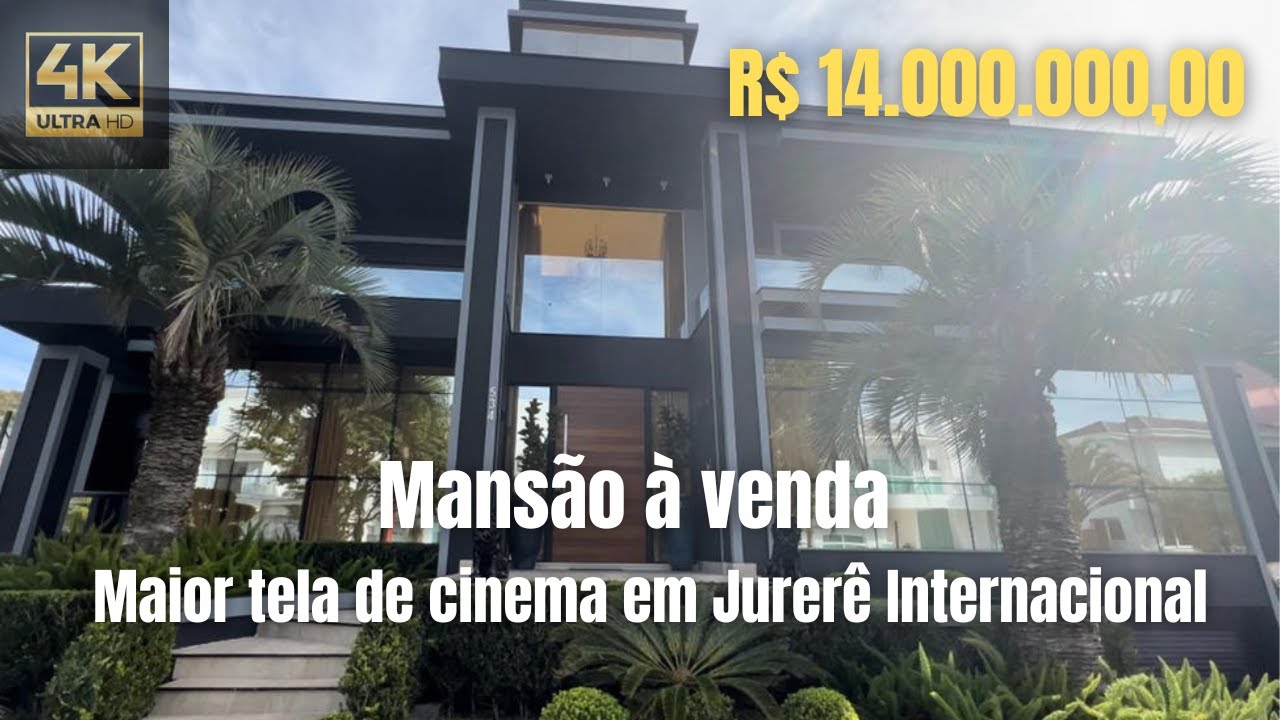 EM 4k - Incrível mansão em Jurerê Internacional - Com maior tela de cinema!