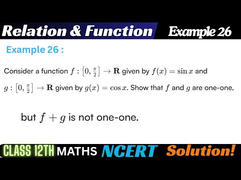 Example 26 Chapter1 Relation & Function Class 12 Math | Example 26 Class12 Ch 1 NCERT Maths