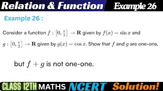 Example 26 Chapter1 Relation &amp; Function Class 12 Math | Example 26 Class12 Ch 1 NCERT Maths