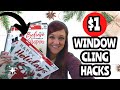 AMAZING $1 WINDOW CLING HACKS YOU MUST TRY! CHRISTMAS DIY DECOR