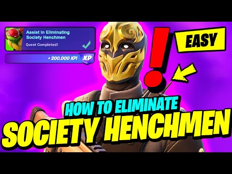 How to EASILY Assist in Eliminating Society Henchmen - Fortnite TMNT Quest