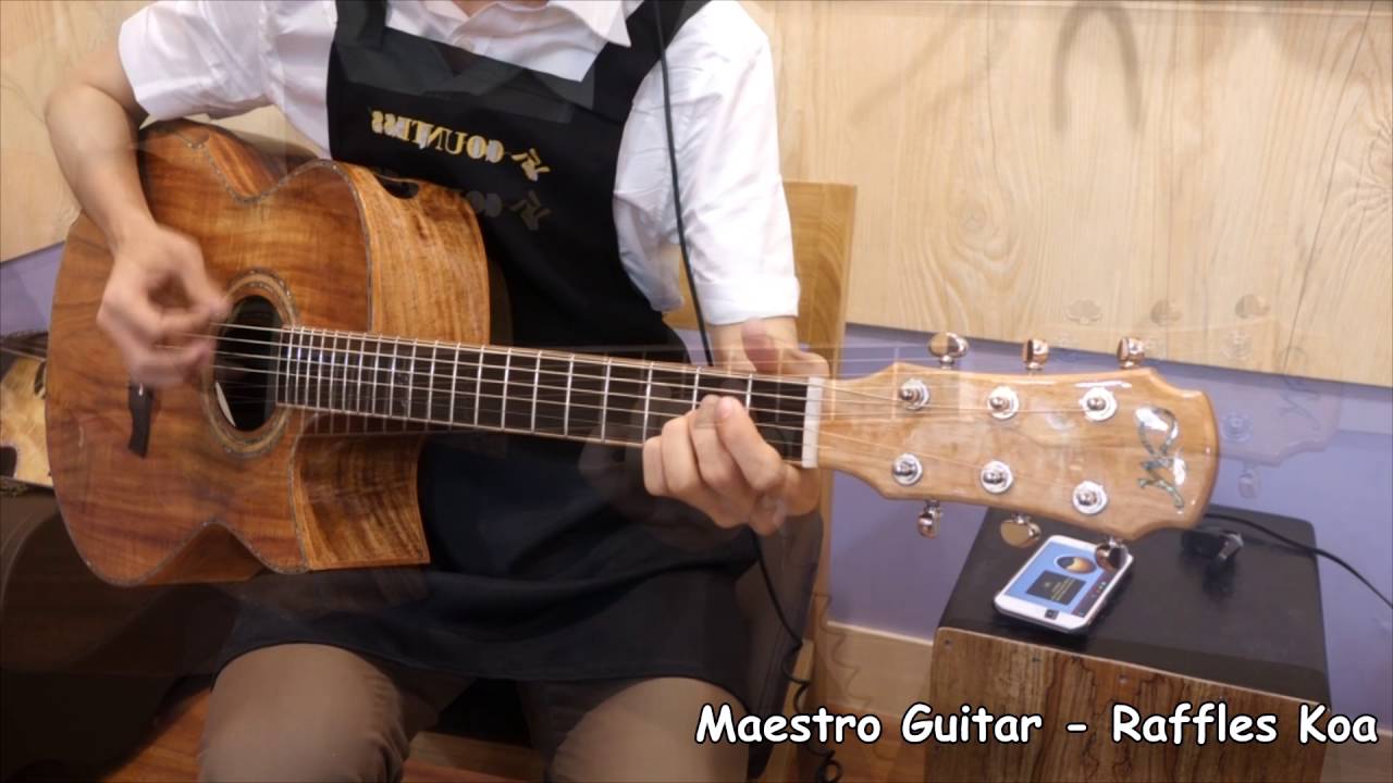Maestro guitar Raffles-K CSB (All Koa) - YouTube