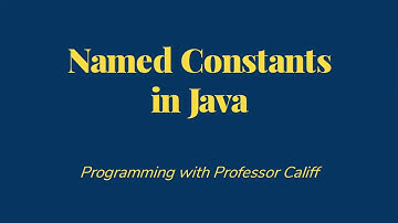 Named Constants in Java