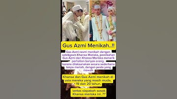 Gus Azmi resmi menikah dengan Khansa Mariska..