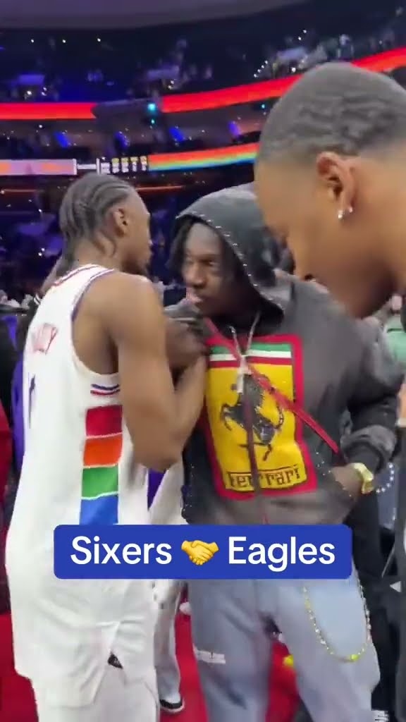 Tyrese Maxey linked up with A.J. Brown, DeVonta Smith and Darius Slay Jr. ? (via @76ers/TT)