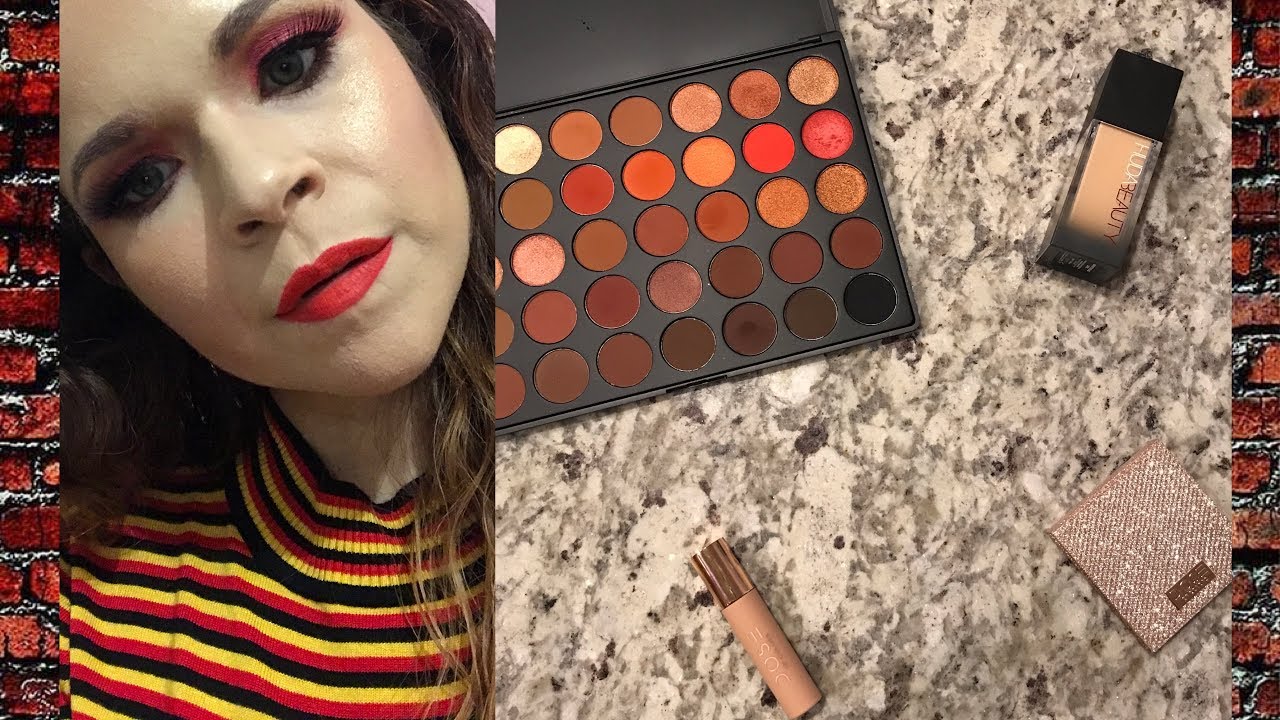 Ruby Red Cut Crease and Hot Fire Lips: Morphe 35O2, Huda Fauxfilter, Dose of Colors