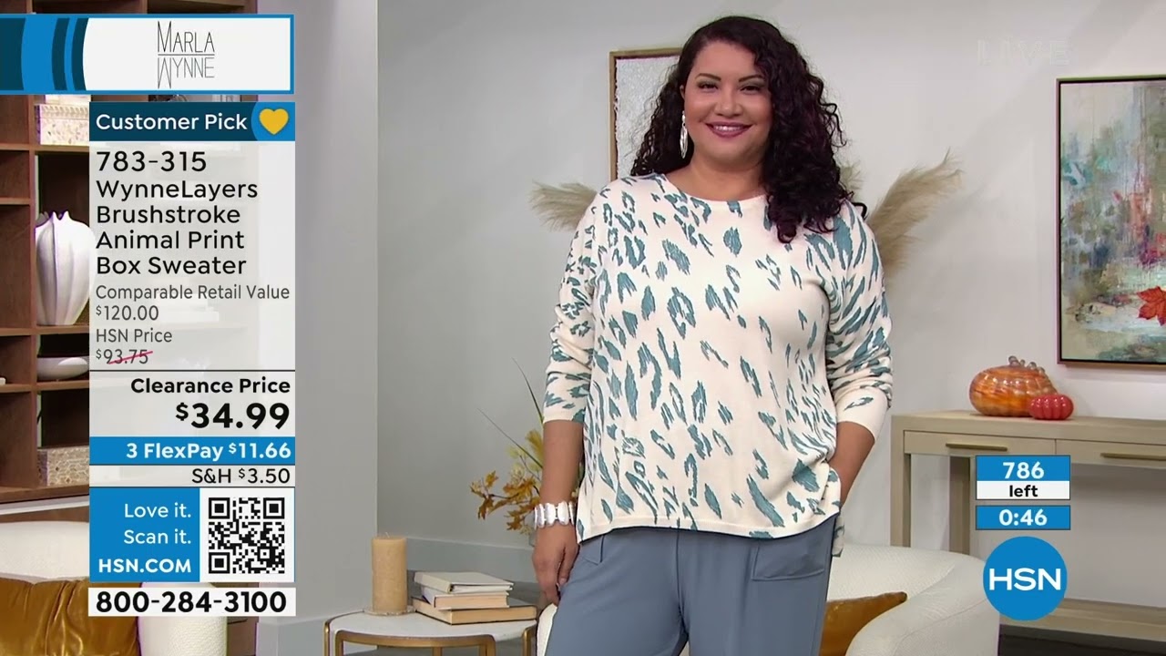 WynneLayers Brushstroke Animal Print Box Sweater