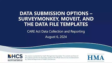CARE Act Data Collection and Reporting: Data Submission Options