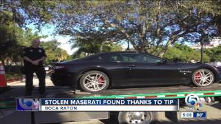 Stolen Maserati found thanks to tip