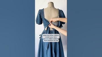 #fashionhacks How to hide your bra with a bow in our open back denim dress!(style# H43070) #shorts