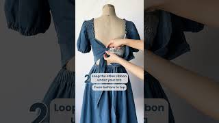 How To Hide Your Bra With A Bow In Our Open Back Denim Dressstyle