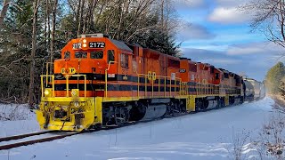 Wintry Chase of B&P's Erie Turn! Awesome RS3L Horn Action from B&P GP38-2 #2172!
