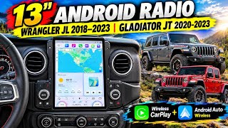 13 Inch Car Radio for Wrangler JL 2018–2023 & Gladiator JT 2020–2023 Wireless CarPlay/Android Auto