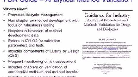 Validation of Analytical Methods according to the New FDA Guidance